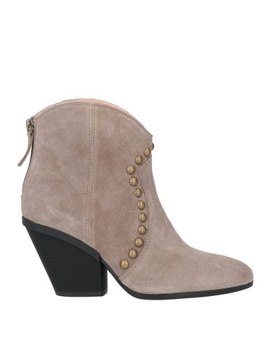 Hogan Woman Ankle Boots Taupe Size 6.5 Leather In Neutral