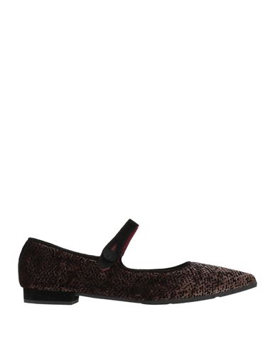 Theresa Woman Ballet Flats Dark Brown Size 6 Textile Fibers, Leather