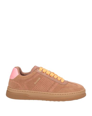 Pinko Woman Sneakers Camel Size 7 Cow Leather In Brown