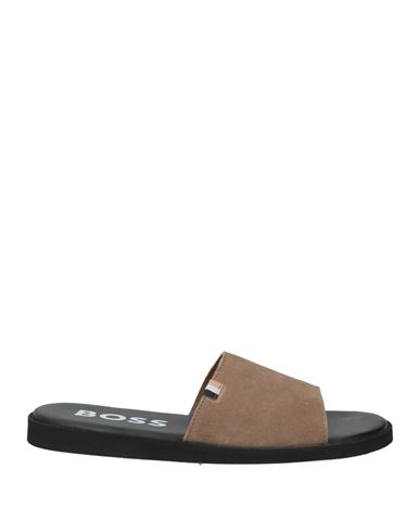 Hugo Boss Boss Man Sandals Light Brown Size 8 Leather In Brown