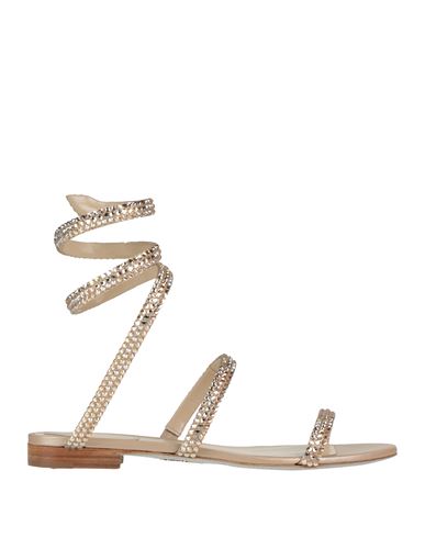 René Caovilla Rene' Caovilla Woman Sandals Sand Size 7.5 Textile Fibers In Neutral