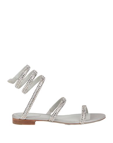 René Caovilla Rene' Caovilla Woman Sandals Light Grey Size 7 Textile Fibers In Gray