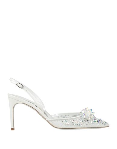 René Caovilla Rene' Caovilla Woman Pumps White Size 8 Textile Fibers, Leather In White