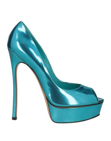 Casadei Woman Pumps Azure Size 10 Leather In Multi