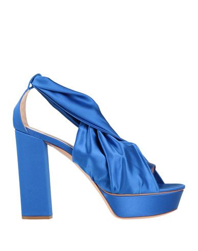 Casadei Woman Sandals Bright Blue Size 10 Textile Fibers
