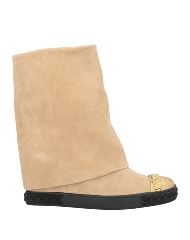 Casadei Woman Ankle Boots Sand Size 6.5 Leather In Brown