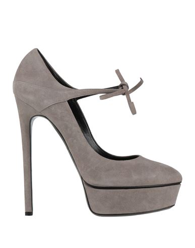 Casadei Woman Pumps Grey Size 6.5 Leather In Gray