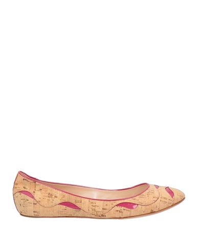 Casadei Woman Ballet Flats Sand Size 6 Textile Fibers
