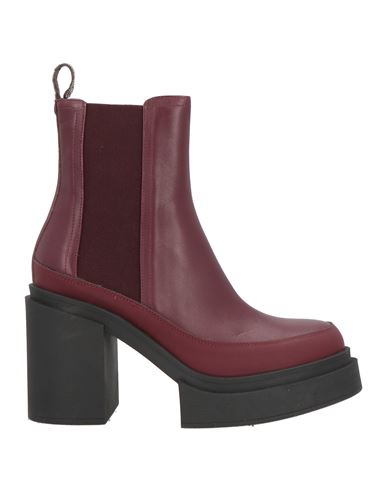 Fabiana Filippi Woman Ankle Boots Garnet Size 7 Leather In Burgundy