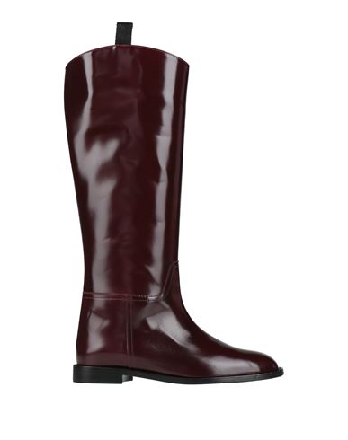 Fabiana Filippi Woman Boot Burgundy Size 8 Leather In Burgundy