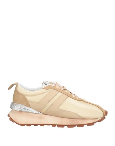 Lanvin Woman Sneakers Sand Size 9 Leather, Textile Fibers In Neutral