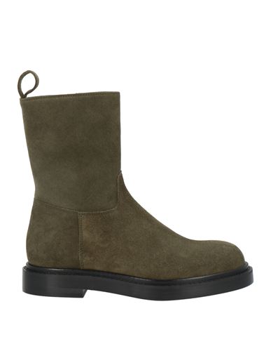 Fabiana Filippi Woman Ankle Boots Military Green Size 7 Leather In Green
