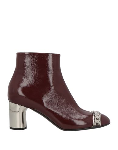 Casadei Woman Ankle Boots Burgundy Size 7 Leather In Burgundy