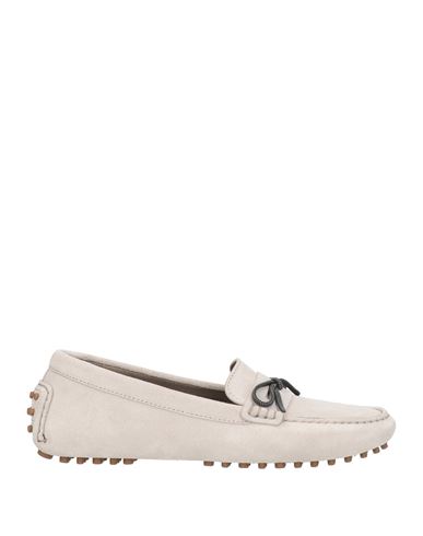 Brunello Cucinelli Woman Loafers Light Grey Size 8 Leather In Gray