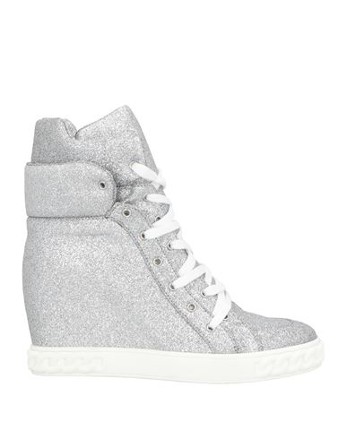 Casadei Woman Sneakers Silver Size 7.5 Textile Fibers In Gray