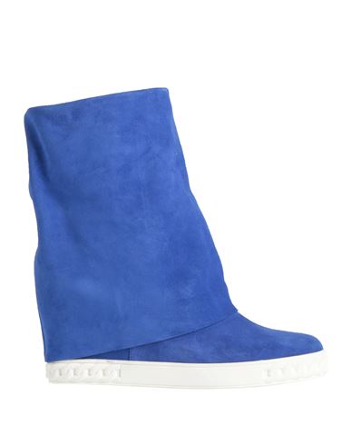 Casadei Woman Ankle Boots Blue Size 6 Leather In Blue