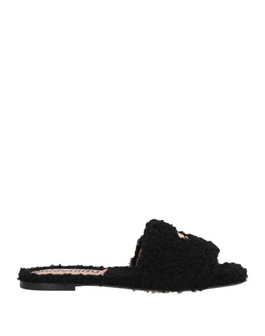 Moschino Couture Woman Sandals Black Size 6 Textile Fibers In Black