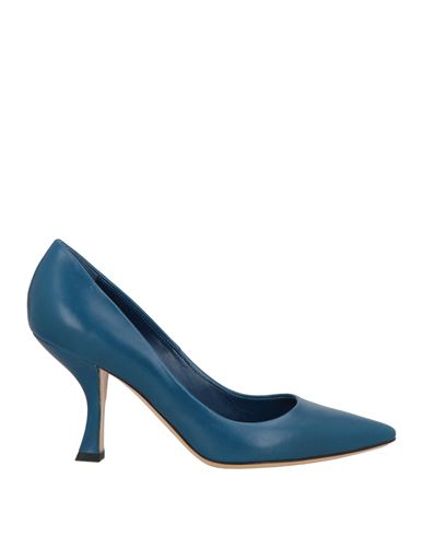 Casadei Woman Pumps Blue Size 7 Leather In Blue