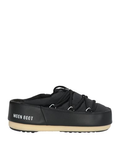 Moon Boot Icon Mule Nylon Slippers In Black