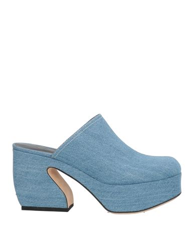 Si Rossi By Sergio Rossi Woman Mules & Clogs Blue Size 7 Textile Fibers