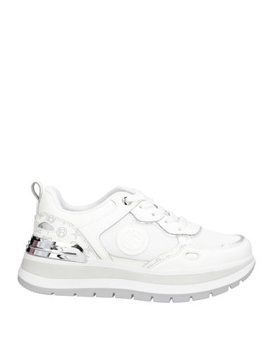 Laura Biagiotti Woman Sneakers White Size 8 Textile Fibers, Polyurethane In Multi