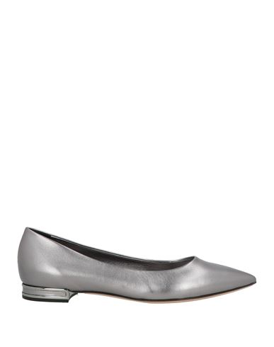 Casadei Woman Ballet Flats Gunmetal Size 8 Leather