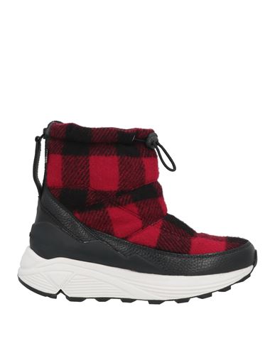 Woolrich Woman Ankle Boots Red Size 9 Leather, Textile Fibers In Red