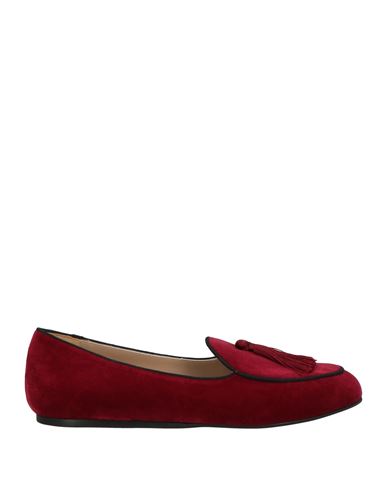 Charles Philip Milano Man Loafers Burgundy Size 8 Textile Fibers In Red