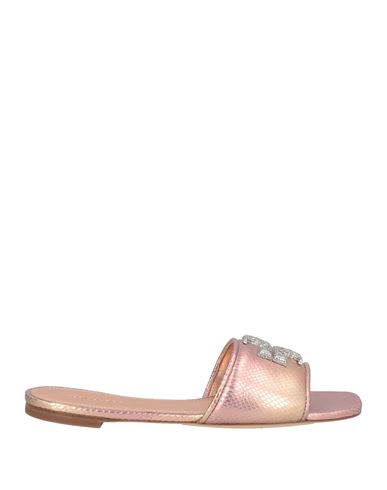Tory Burch Woman Sandals Rose Gold Size 7 Leather