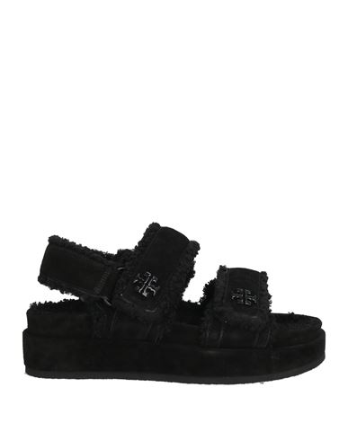 Tory Burch Woman Sandals Black Size 5 Leather, Polyester