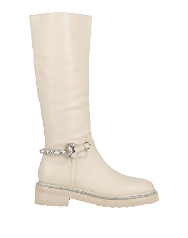 Alma En Pena . Woman Boot Cream Size 10 Leather In White