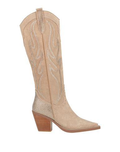 Alma En Pena . Woman Boot Beige Size 7 Leather In Sand