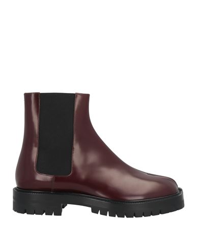 Maison Margiela Man Ankle Boots Burgundy Size 9 Leather In Brown