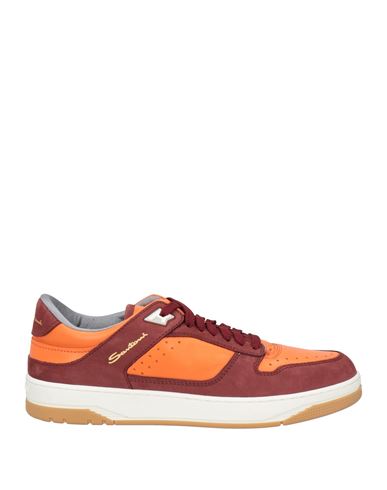 Santoni Man Sneakers Brick Size 9 Leather In Multi