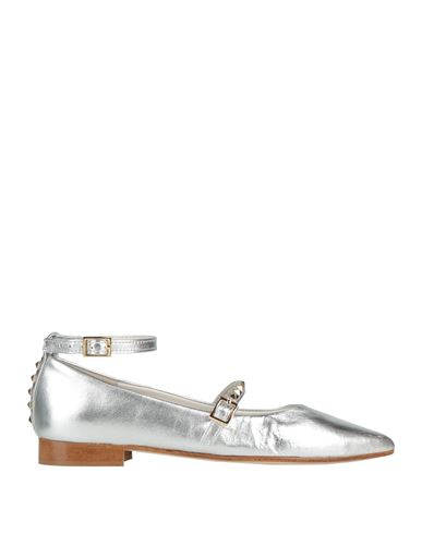 Divine Follie Woman Ballet Flats Silver Size 8 Leather In Silver