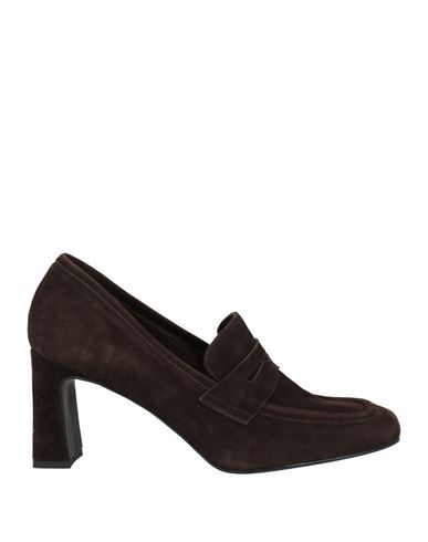 Paolo Mattei Woman Loafers Dark Brown Size 6 Leather In Brown