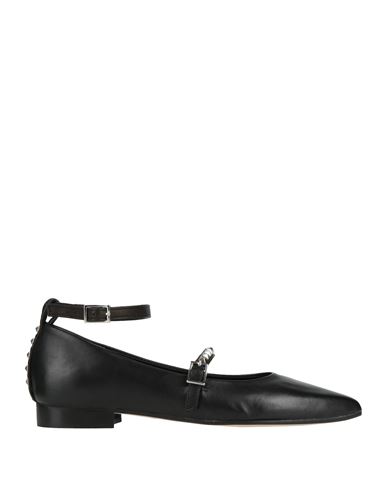 Divine Follie Woman Ballet Flats Black Size 8 Leather In Black
