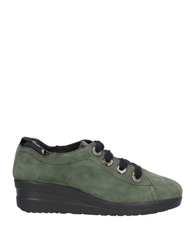 Cinzia Soft Woman Sneakers Sage Green Size 7 Leather In Green