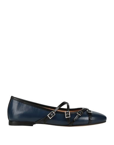 Divine Follie Woman Ballet Flats Midnight Blue Size 8 Leather In Blue