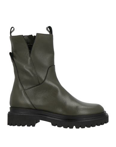Brando Shoes Woman Ankle Boots Military Green Size 8 Calfskin In Green