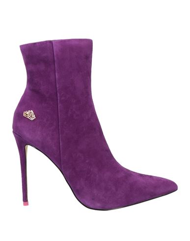 Fornarina Glam Woman Ankle Boots Purple Size 8 Leather In Purple