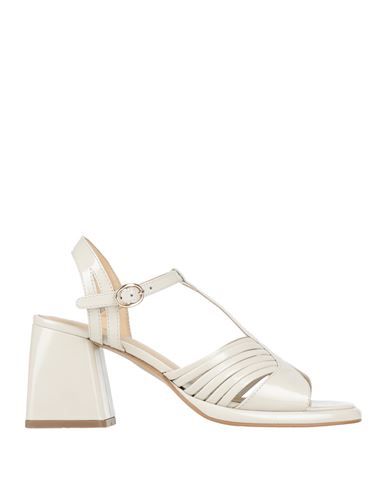 Emanuélle Vee Woman Sandals Light Grey Size 8 Leather In White