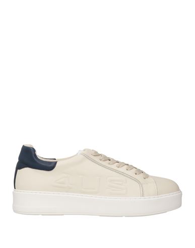 Paciotti 4us Man Sneakers Cream Size 9 Calfskin In White
