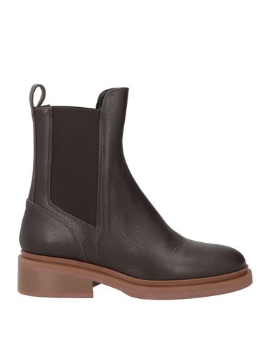 Lorenzo Mari Woman Ankle Boots Dark Brown Size 10 Leather