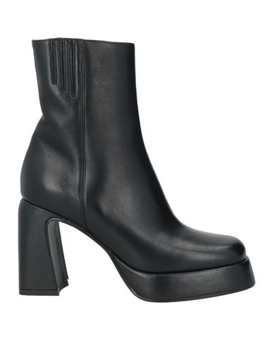 Lorenzo Mari Woman Ankle Boots Black Size 8 Leather