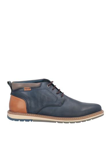 Pikolinos Man Ankle Boots Navy Size 11 Leather In Blue