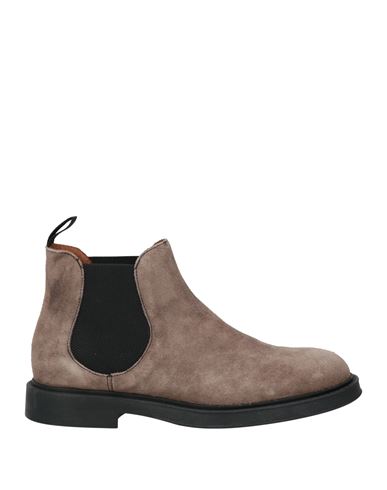 Frau Man Ankle Boots Taupe Size 8 Leather, Elastic Fibres In Gray