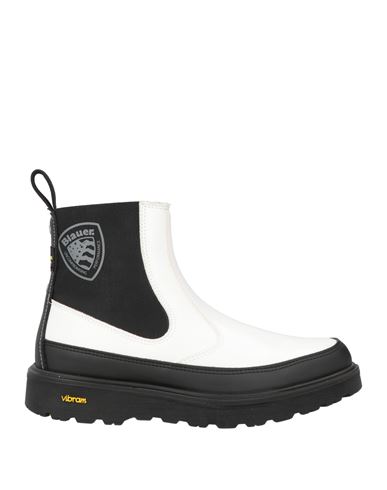 Blauer . Woman Ankle Boots White Size 6.5 Textile Fibers In White