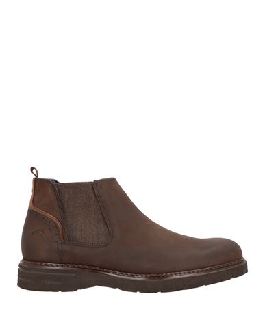 Fluchos Man Ankle Boots Dark Brown Size 8 Leather In Brown