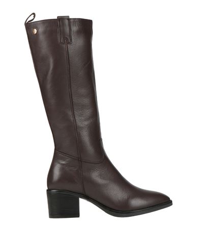 Top3 Shoes Woman Boot Dark Brown Size 8 Leather In Brown